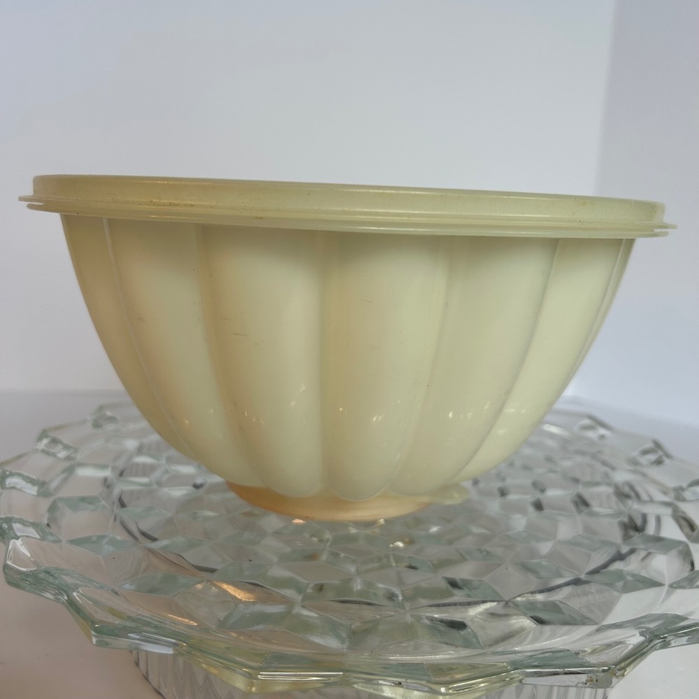Vintage Tupperware Jel-Ring Mold Jello Fluted‎ Bowl Lid Kitchen Storage 1970's